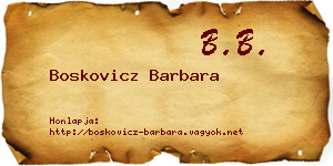 Boskovicz Barbara névjegykártya